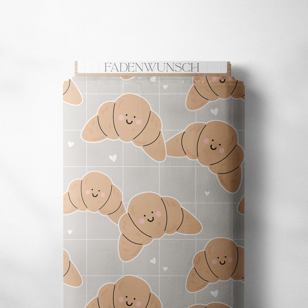 Vorbestellung | "Smiley Croissant Hellgrau" fadenwunsch 