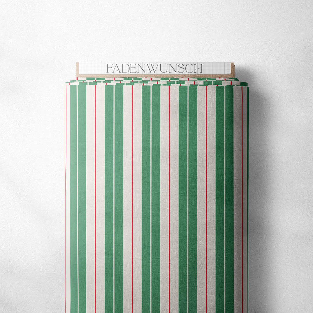 Vorbestellung | "Stripes Green Red Ivory" fadenwunsch 