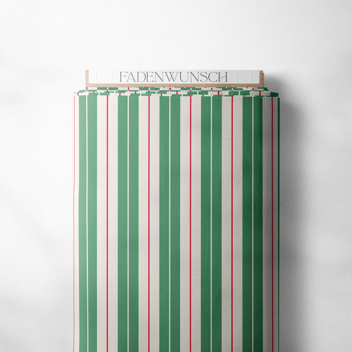 Vorbestellung | "Stripes Green Red Ivory" fadenwunsch 