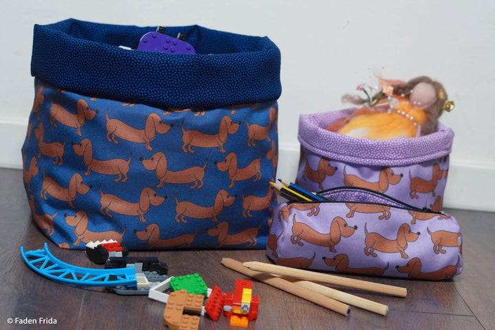 Oxfordgewebe wasserabweisend - Dackel Royalblau | Cherry Picking Fadenwunsch 