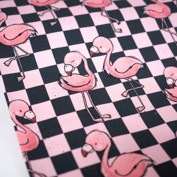 French Terry Flamingos Checkerboard fadenwunsch 