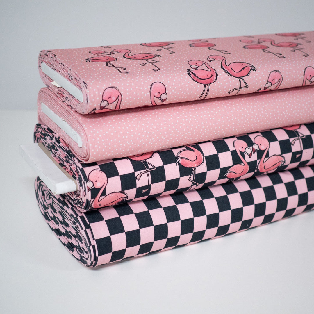 French Terry Checkerboard Rosa Schwarz fadenwunsch 