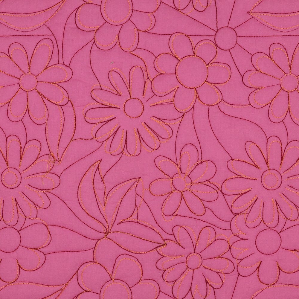 Gesteppte Baumwolle - Blumen Pink Fadenwunsch 
