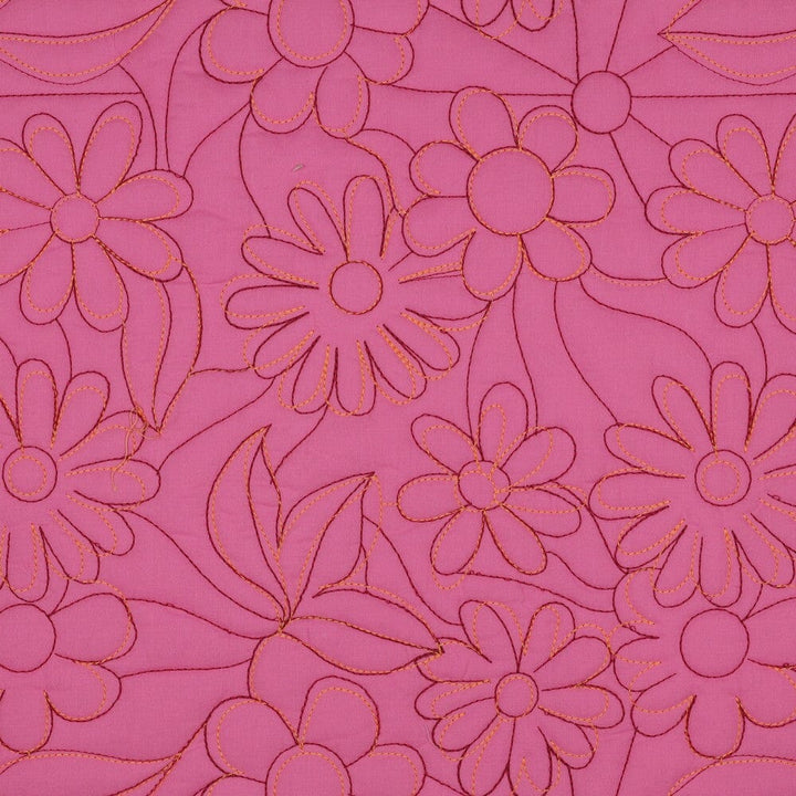 Gesteppte Baumwolle - Blumen Pink Fadenwunsch 
