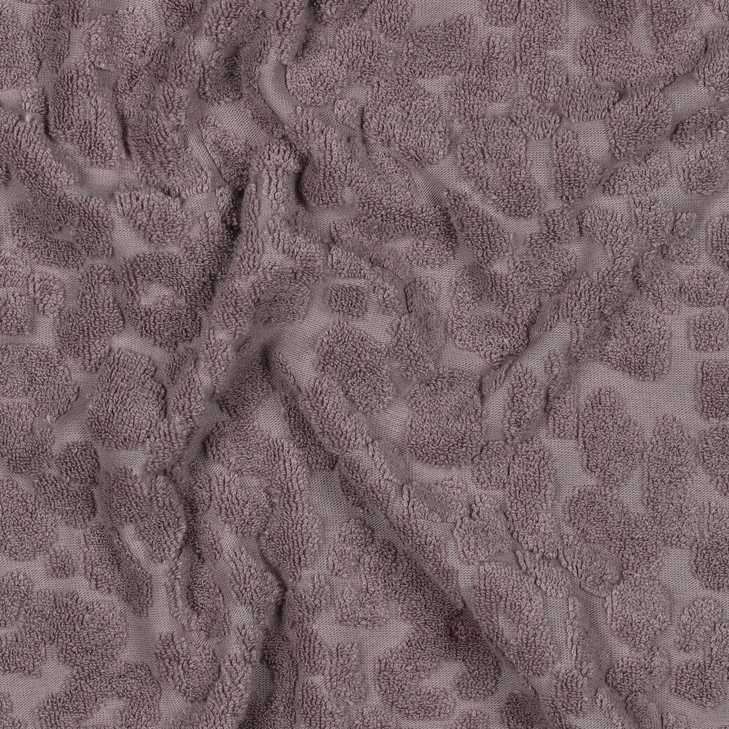 Frottee Stoff mit Leo Print – Mauve | Baumwolle Fadenwunsch 