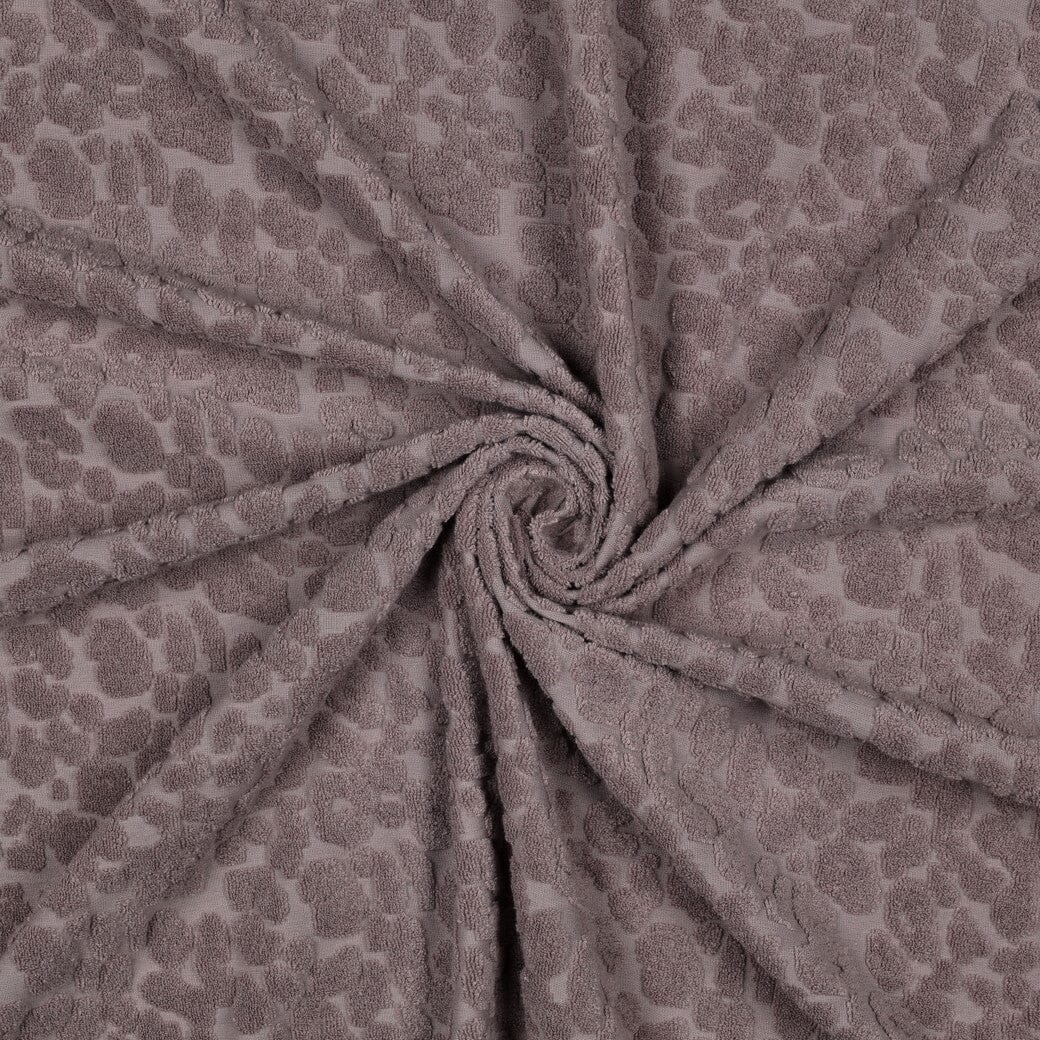 Frottee Stoff mit Leo Print – Mauve | Baumwolle Fadenwunsch 