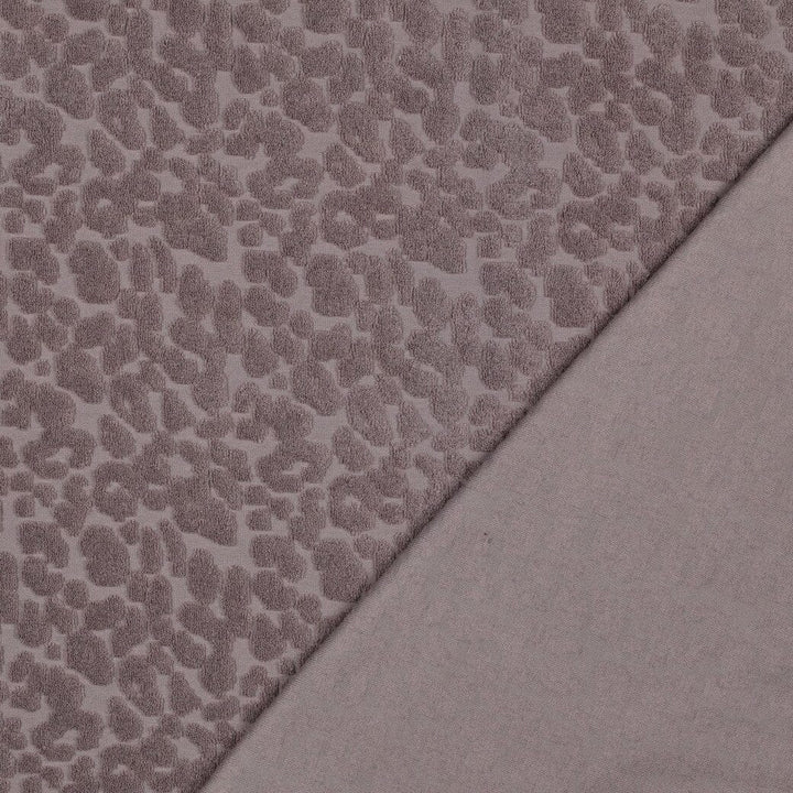 Frottee Stoff mit Leo Print – Mauve | Baumwolle Fadenwunsch 