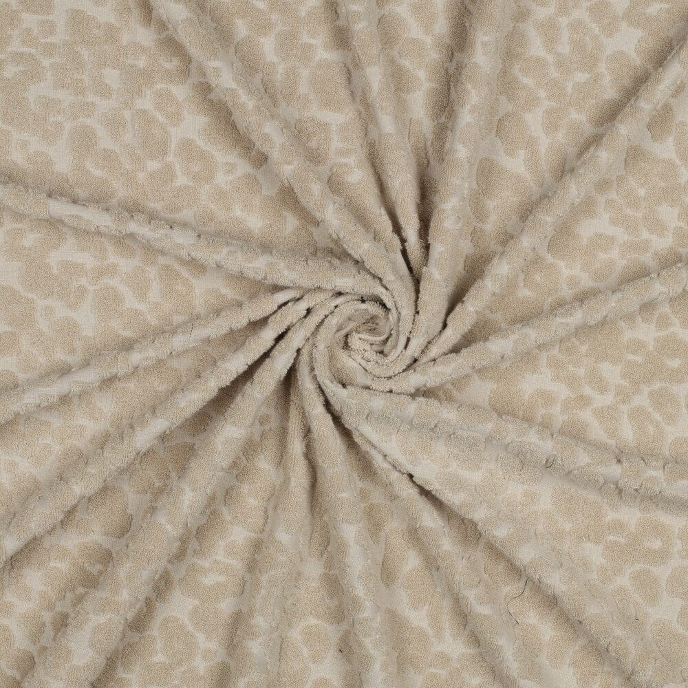 Frottee Stoff mit Leo Print – Sand | Baumwolle Fadenwunsch 