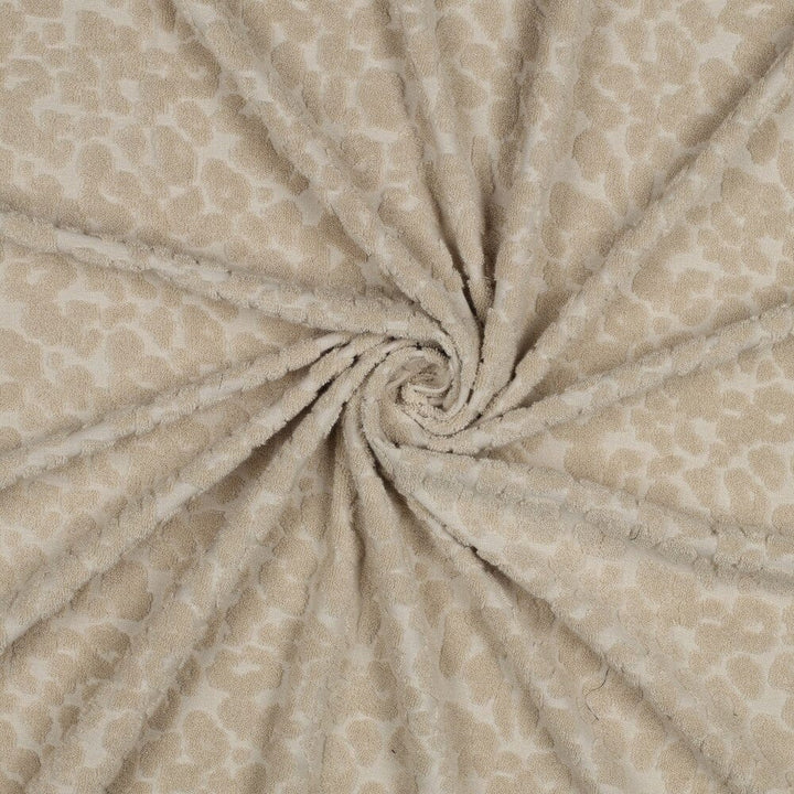 Frottee Stoff mit Leo Print – Sand | Baumwolle Fadenwunsch 