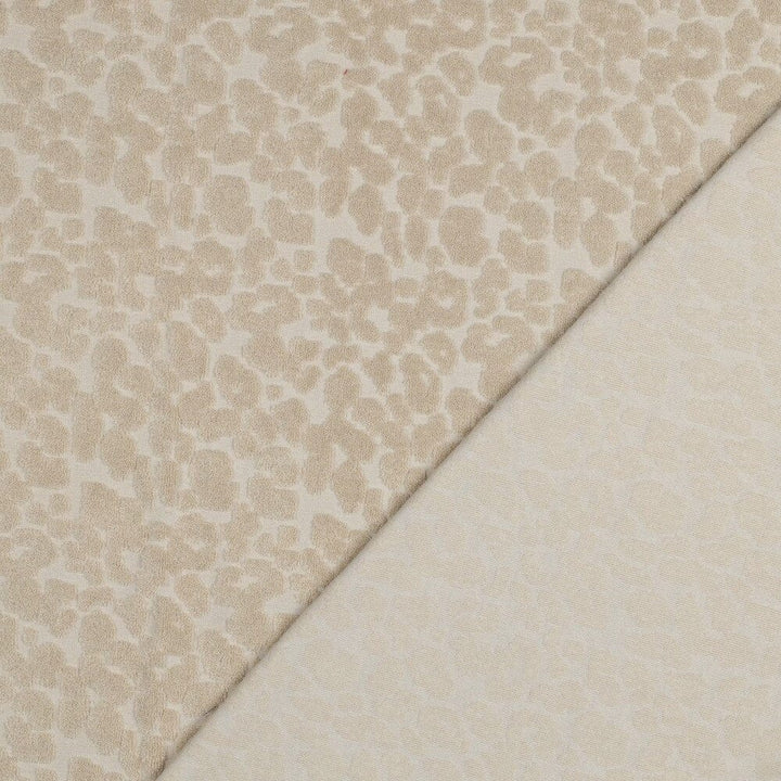 Frottee Stoff mit Leo Print – Sand | Baumwolle Fadenwunsch 