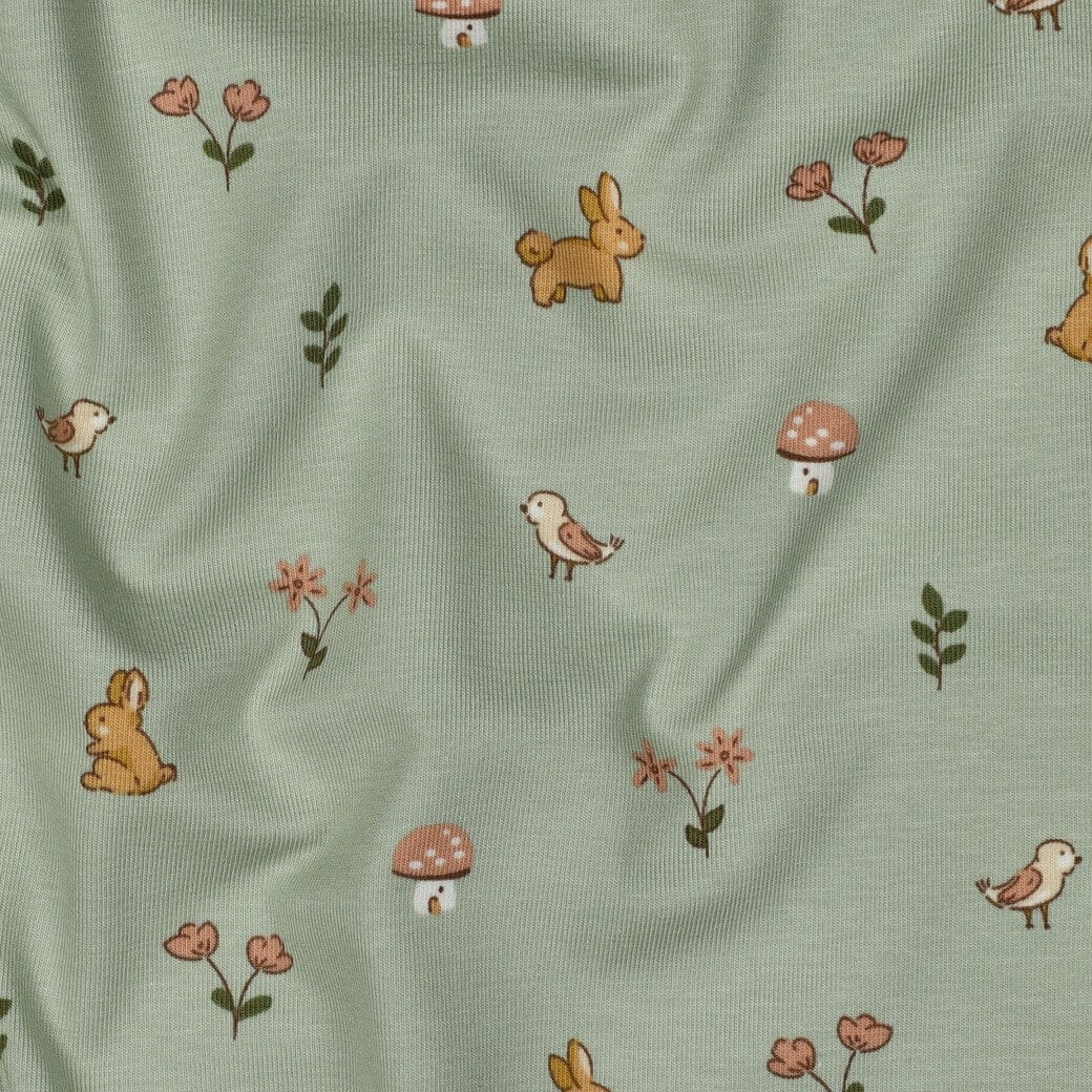 Bio Jersey - Kaninchen Salbeigrün Fadenwunsch 