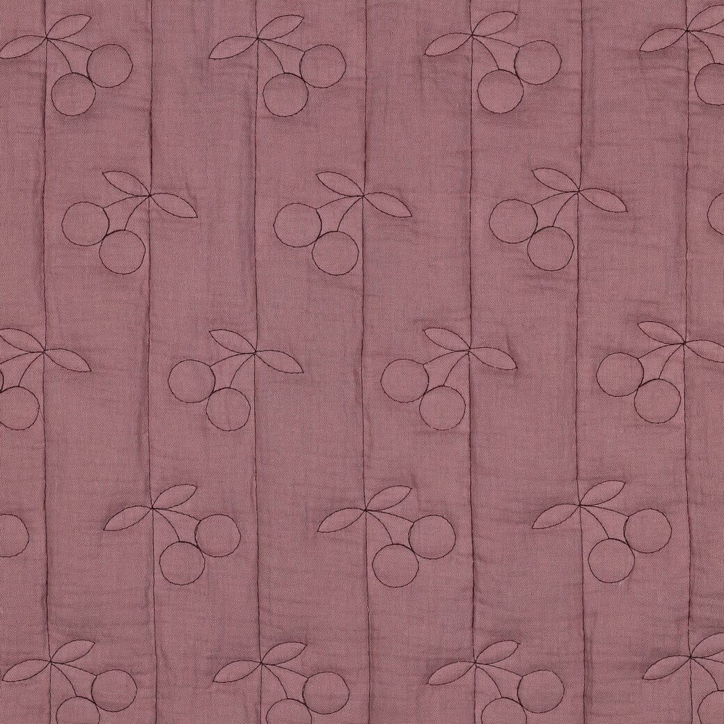 Steppstoff Musselin Kirschen Mauve Fadenwunsch 