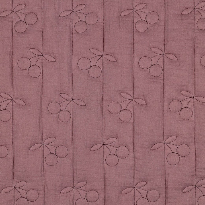 Steppstoff Musselin Kirschen Mauve Fadenwunsch 