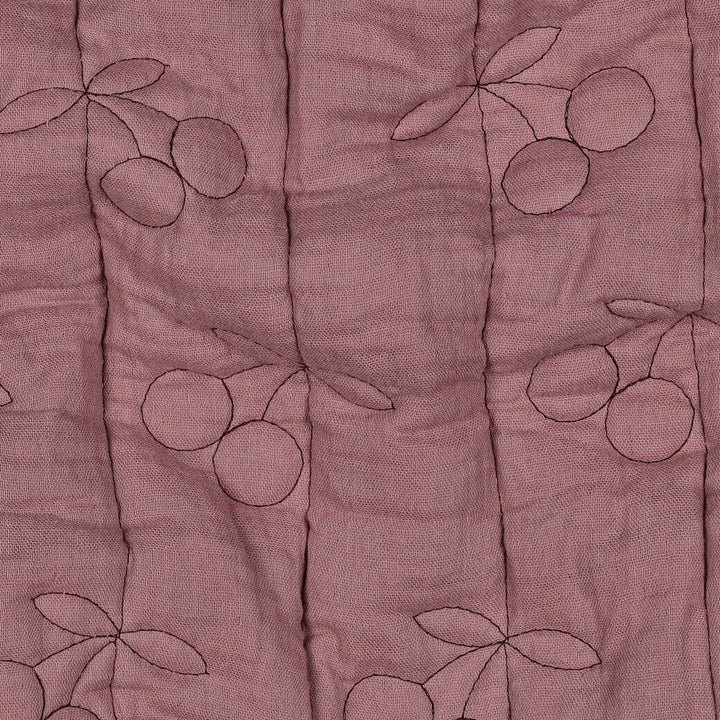 Steppstoff Musselin Kirschen Mauve Fadenwunsch 