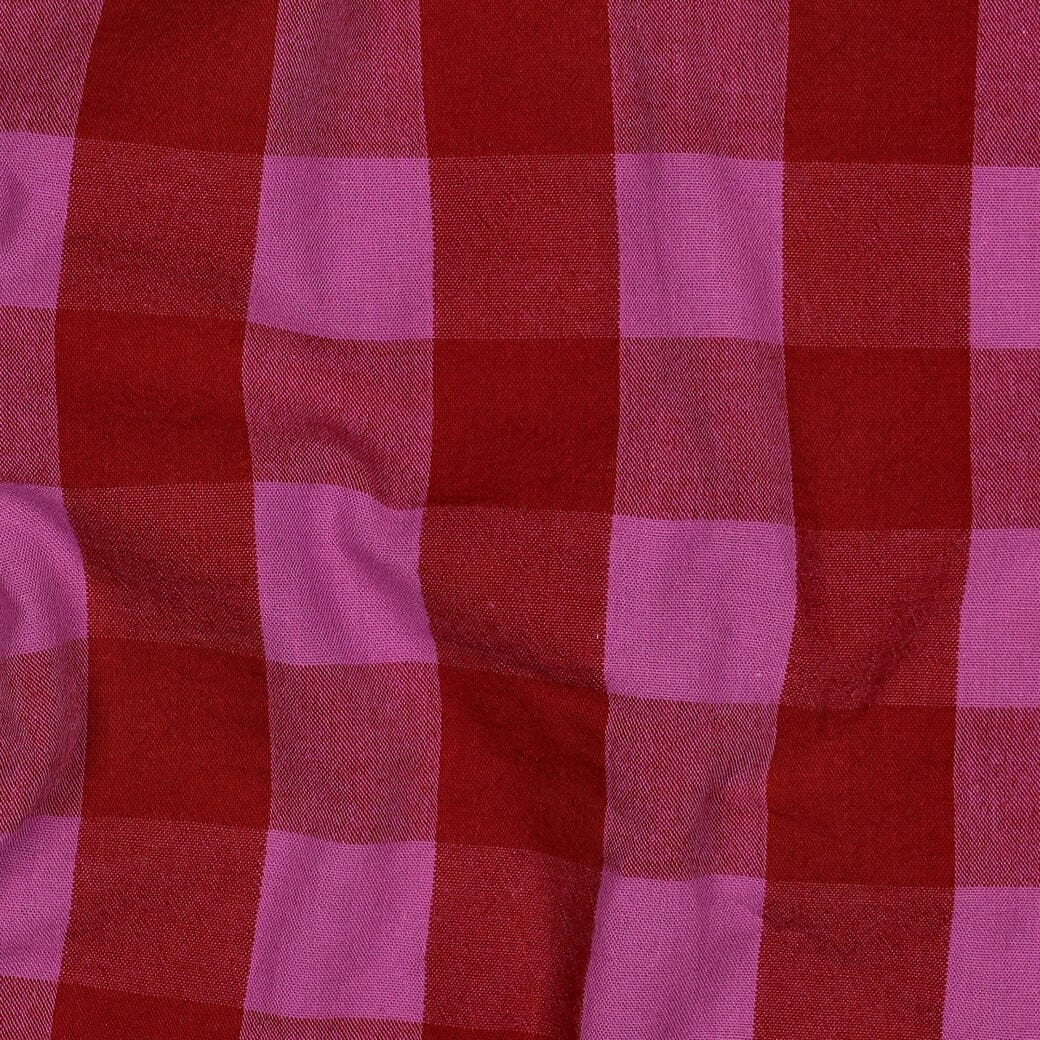 Baumwolle garngefärbt - Karos Rot / Fuchsia Fadenwunsch 