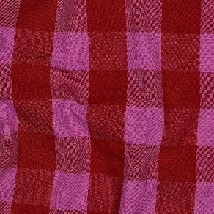 Baumwolle garngefärbt - Karos Rot / Fuchsia Fadenwunsch 