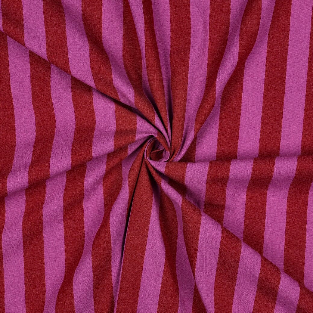 Baumwolle garngefärbt - Streifen Rot / Fuchsia Fadenwunsch 