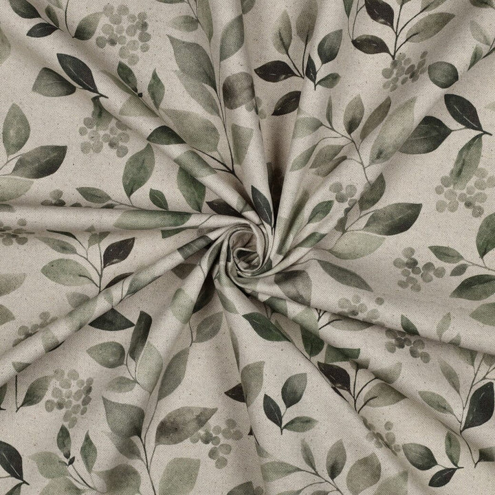 Canvas „Eukalyptus Natur“ – Leinenoptik mit Blättern & Beeren Fadenwunsch 