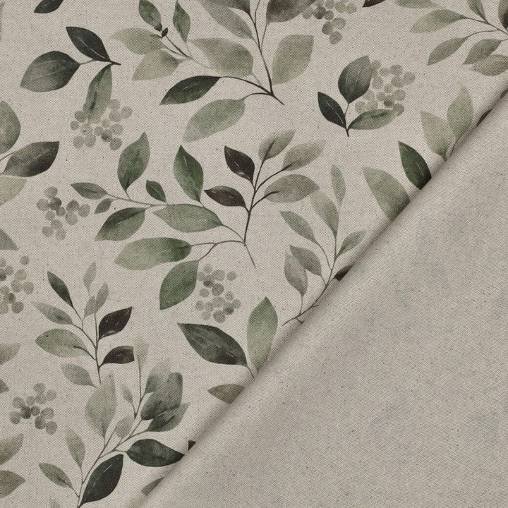 Canvas „Eukalyptus Natur“ – Leinenoptik mit Blättern & Beeren Fadenwunsch 