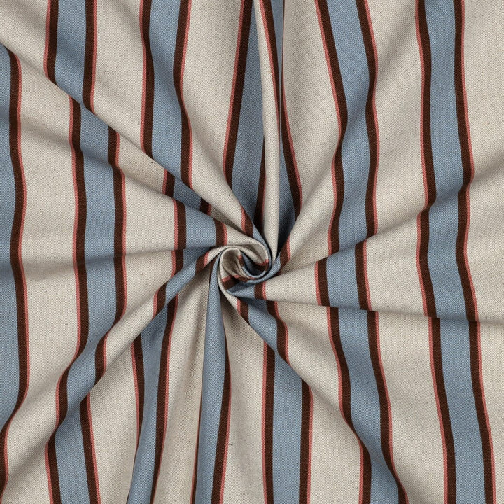 Canvas Leinenoptik „Coastal Stripe Hellblau“ – Streifenstoff für Taschen & Deko Fadenwunsch 