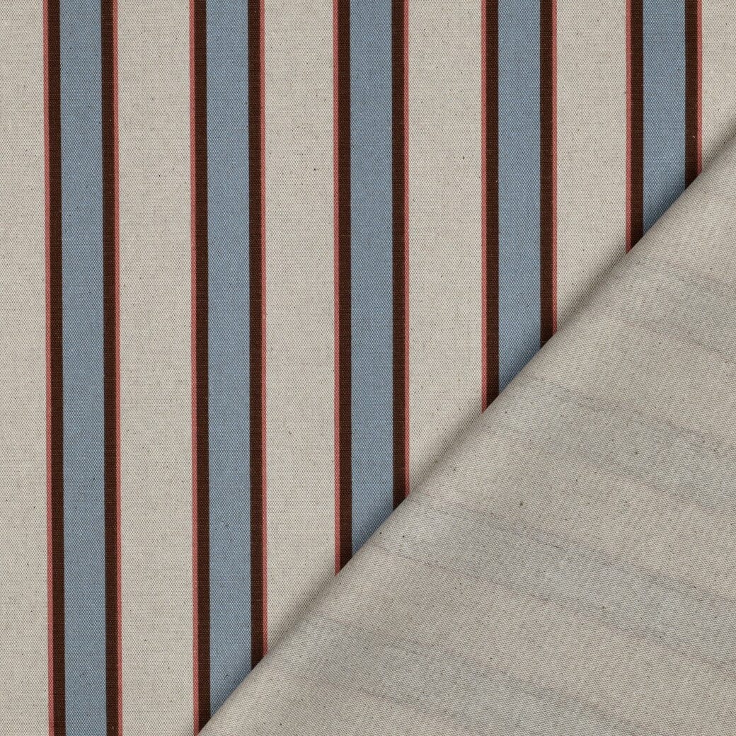 Canvas Leinenoptik „Coastal Stripe Hellblau“ – Streifenstoff für Taschen & Deko Fadenwunsch 