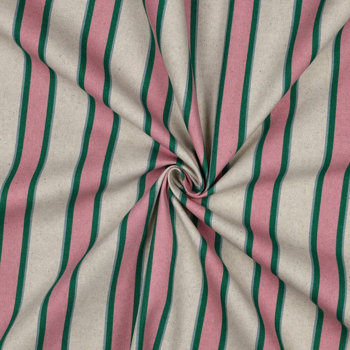 Canvas Leinenoptik „Candy Stripe Rosa“ – Streifenstoff für Taschen & Deko Fadenwunsch 