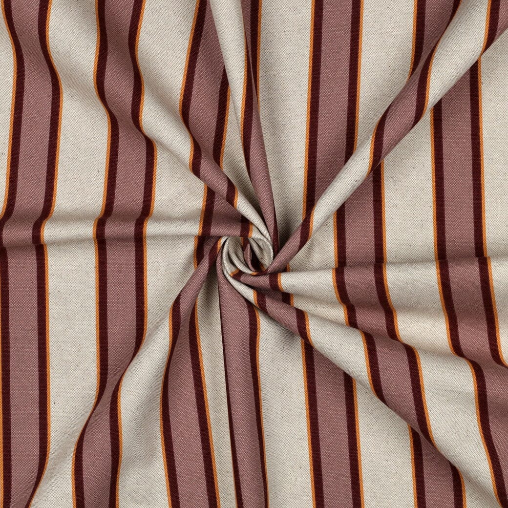 Canvas Leinenoptik „Vintage Stripe Mauve“ – Streifenstoff für Taschen & Deko Fadenwunsch 