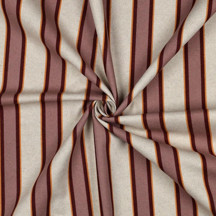 Canvas Leinenoptik „Vintage Stripe Mauve“ – Streifenstoff für Taschen & Deko Fadenwunsch 