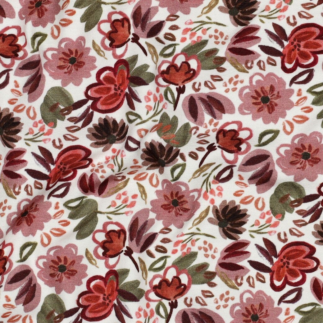 Jersey Blumenwiese Offwhite – Romantischer Blumenjersey Poppy 