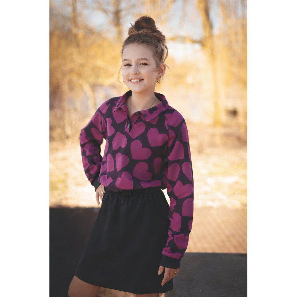Soft Sweat Herzen Pink – XL Herzen auf Violett Poppy 