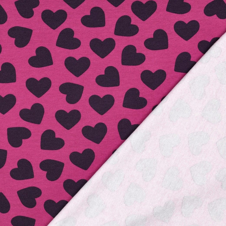 Soft Sweat Herzchen Pink – Streuherzen auf Violett Poppy 