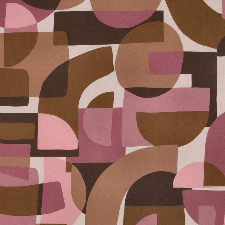 Viskose Retro Shapes Mauve | Poppy Kollektion Poppy 