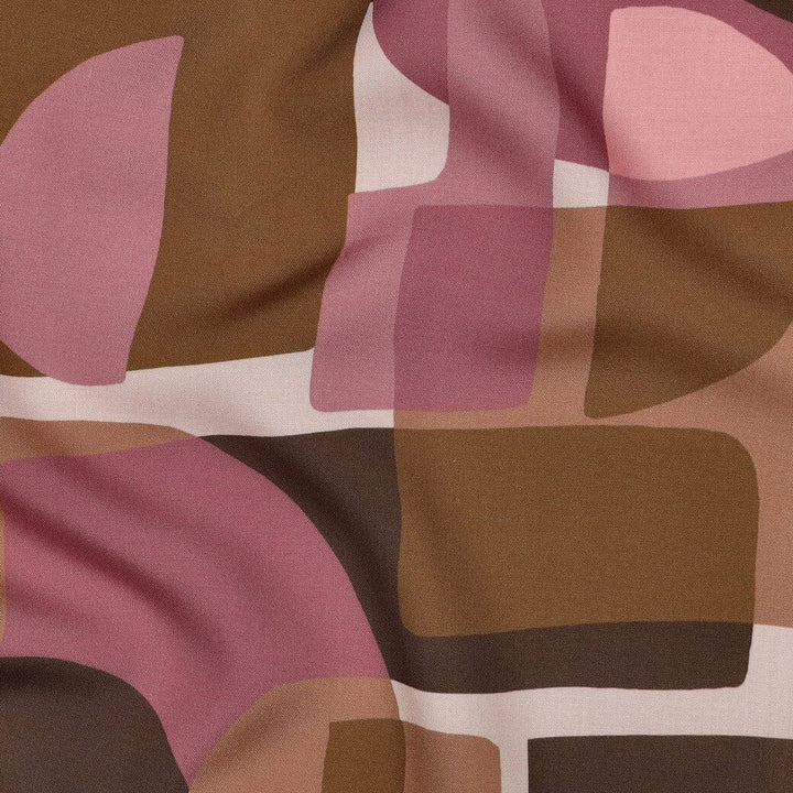 Viskose Retro Shapes Mauve | Poppy Kollektion Poppy 