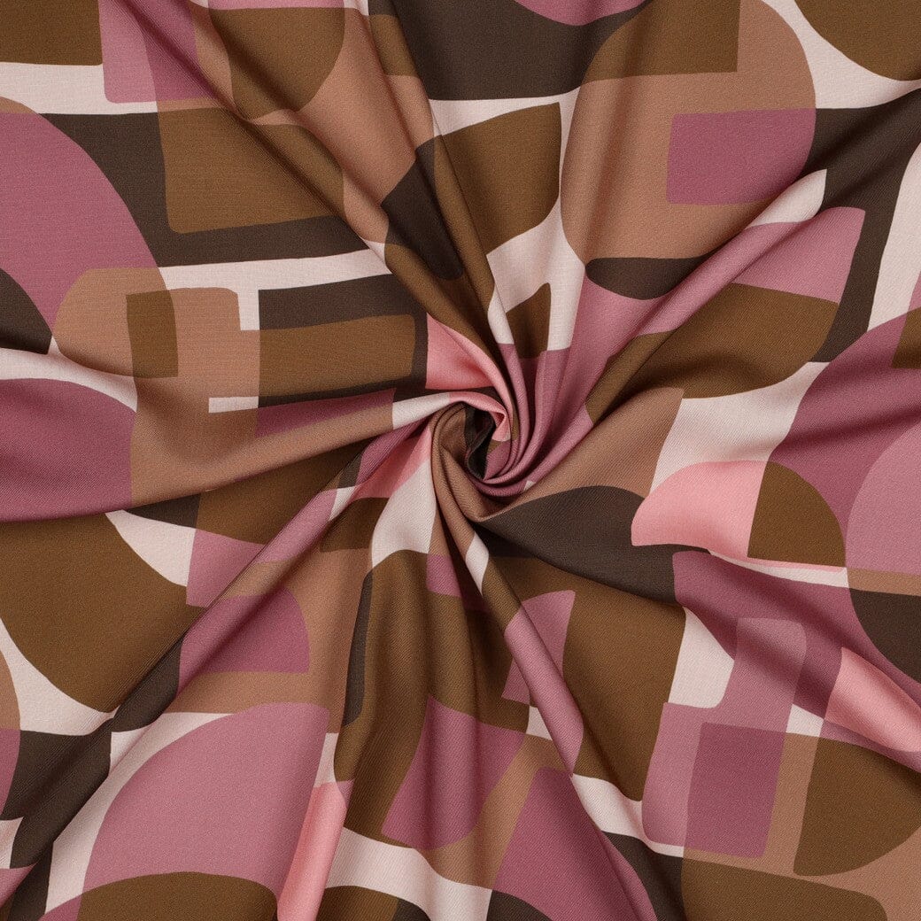 Viskose Retro Shapes Mauve | Poppy Kollektion Poppy 