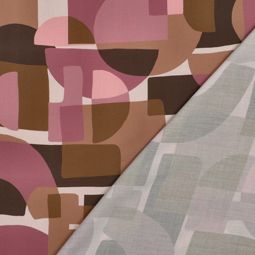 Viskose Retro Shapes Mauve | Poppy Kollektion Poppy 