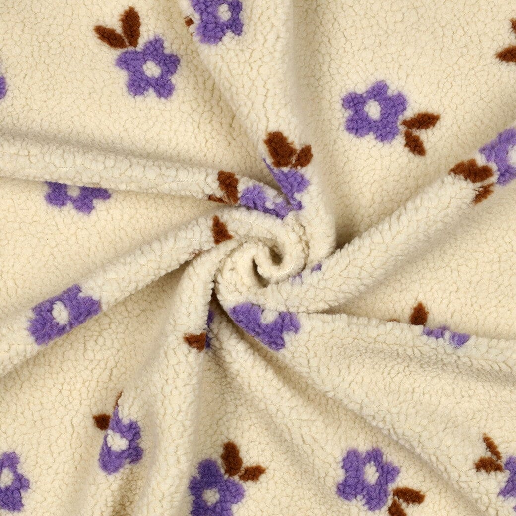 Teddy Jacquard Blumen Ecru | Poppy Kollektion Poppy 