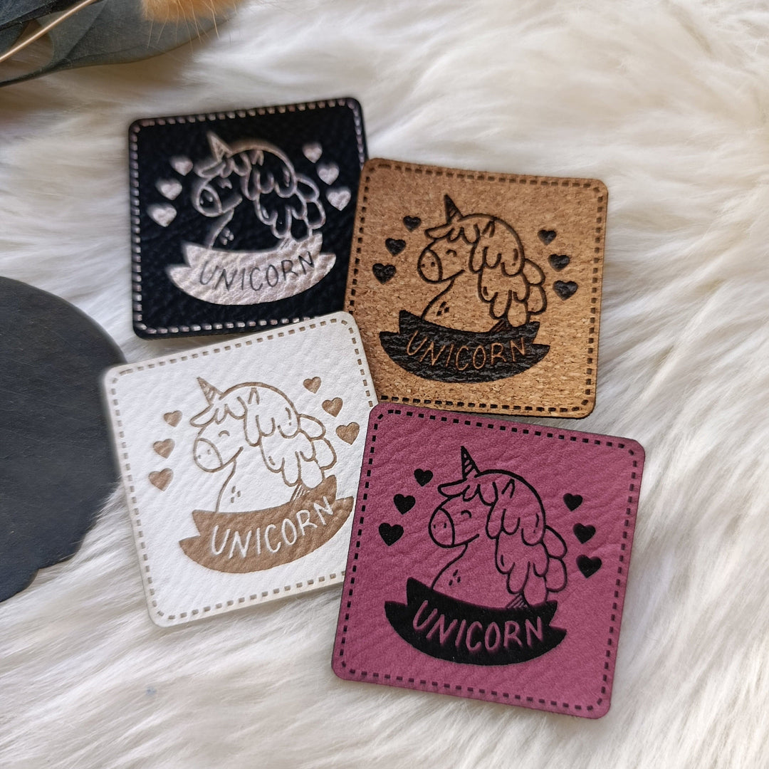 Lederlabel „Unicorn Love“ Fadenwunsch 