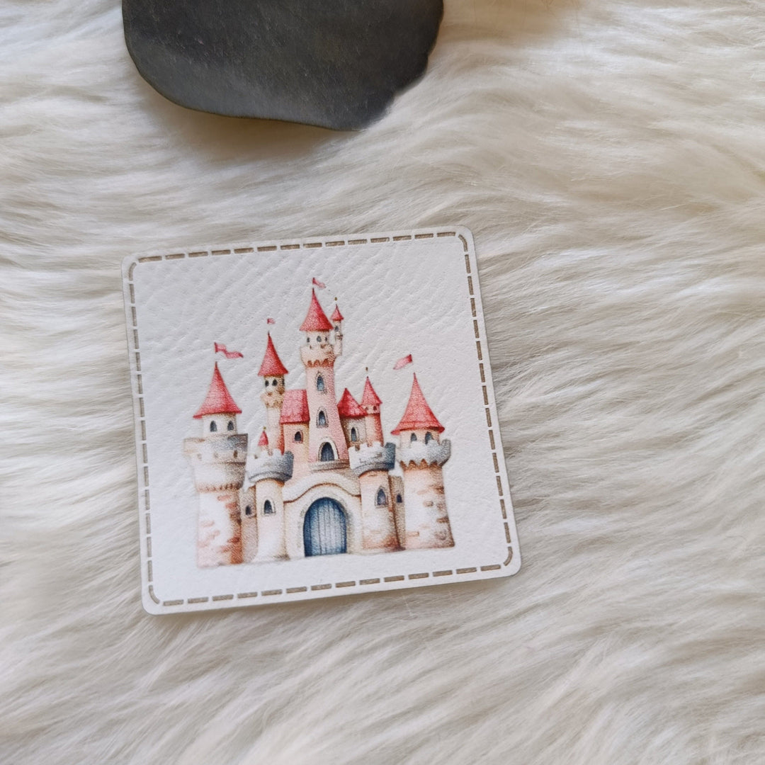 Lederlabel bedruckt „Märchenschloss“ Fadenwunsch 