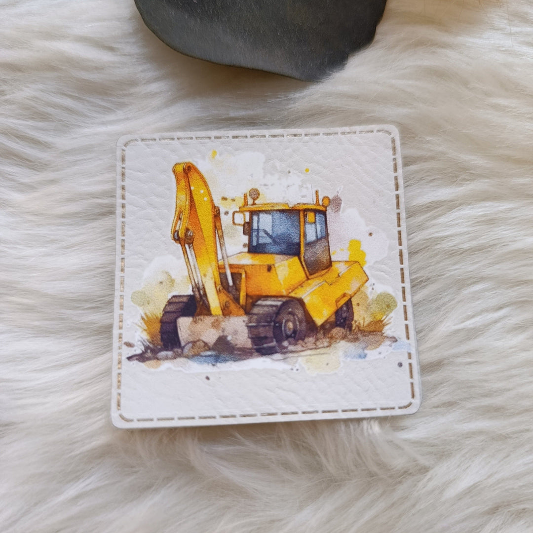 Lederlabel bedruckt „Bagger“ Fadenwunsch 