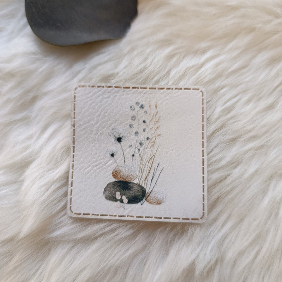 Lederlabel bedruckt „Naturpoesie“ Fadenwunsch 