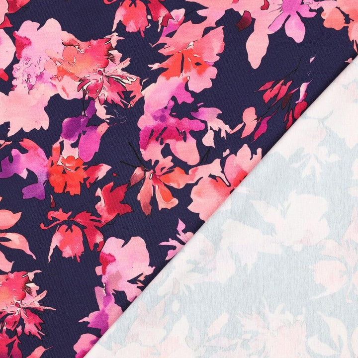 Bio Jersey Sommerblüten – Midnight Bloom Fadenwunsch 