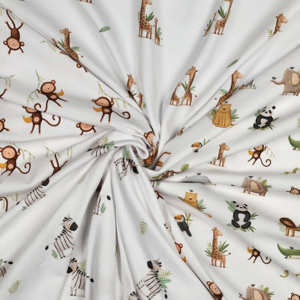 Bio Jersey Little Safari – Weiß Fadenwunsch 