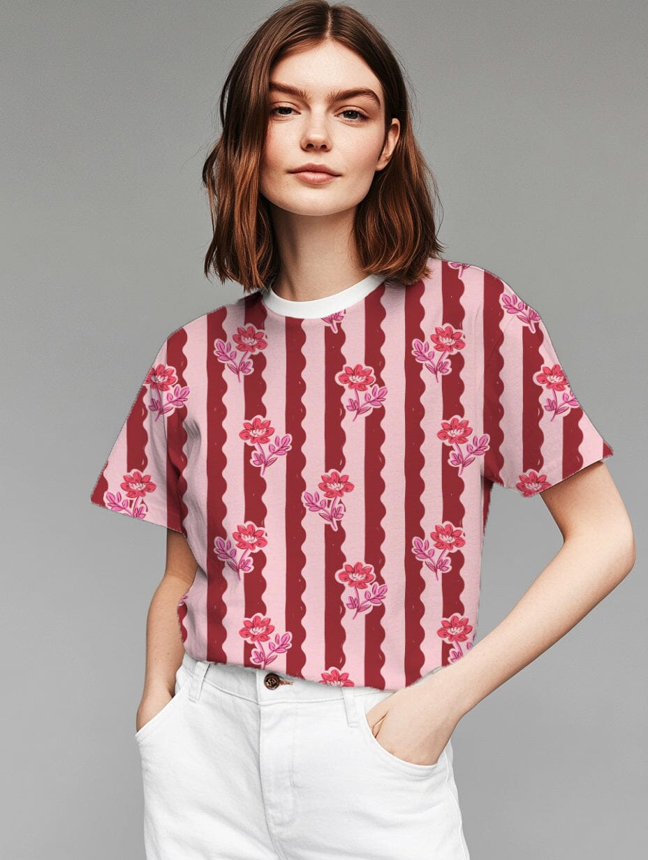 Vorbestellung | "Flower Wave Stripes Rot" fadenwunsch 