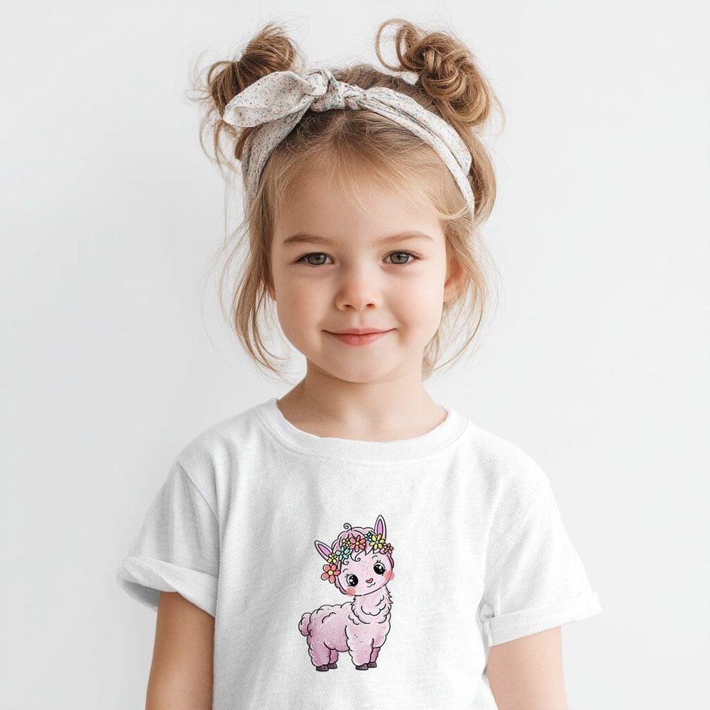 Vorbestellung | Bügelbild "Bloomy Alpaka Rosa Flower" fadenwunsch 