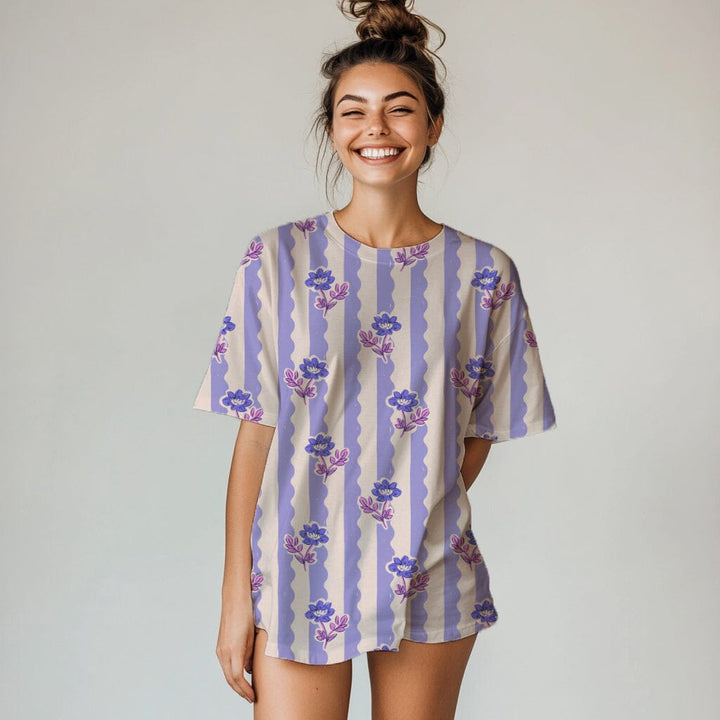Vorbestellung | "Flower Wave Stripes Lila" fadenwunsch 