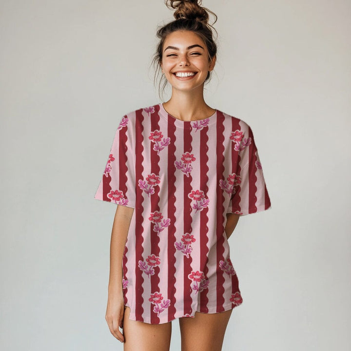 Vorbestellung | "Flower Wave Stripes Rot" fadenwunsch 