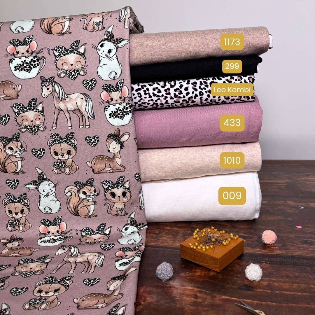 French Terry "Tierfreunde Leoprint Mauve" fadenwunsch 