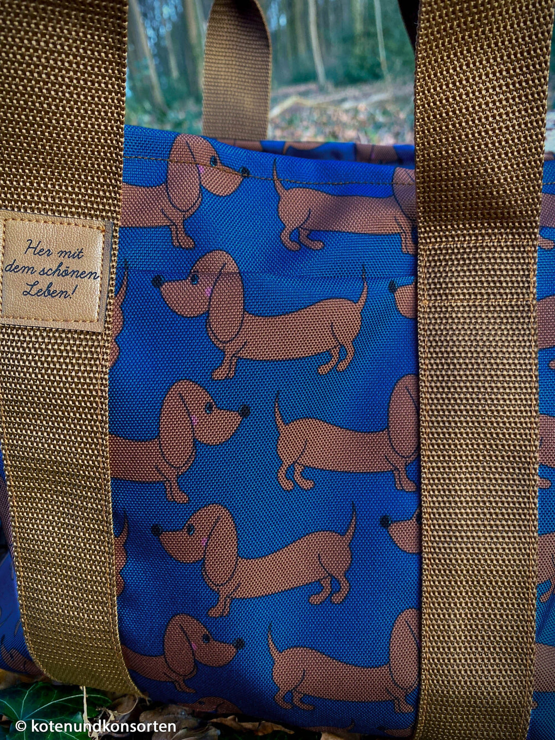 Oxfordgewebe wasserabweisend - Dackel Royalblau | Cherry Picking Fadenwunsch 