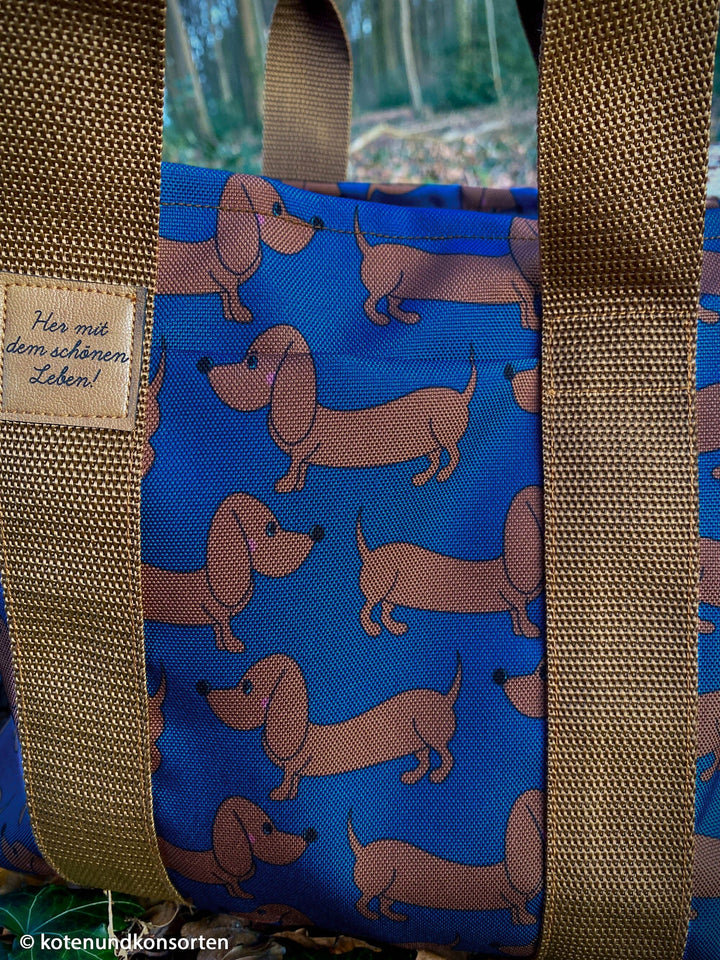 Oxfordgewebe wasserabweisend - Dackel Royalblau | Cherry Picking Fadenwunsch 