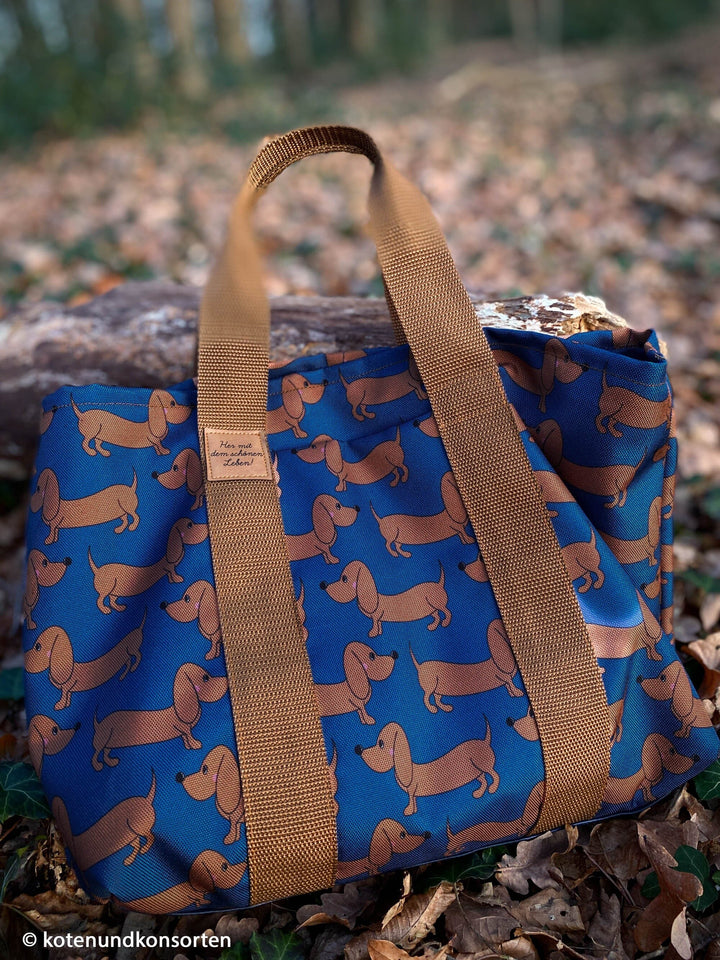 Oxfordgewebe wasserabweisend - Dackel Royalblau | Cherry Picking Fadenwunsch 